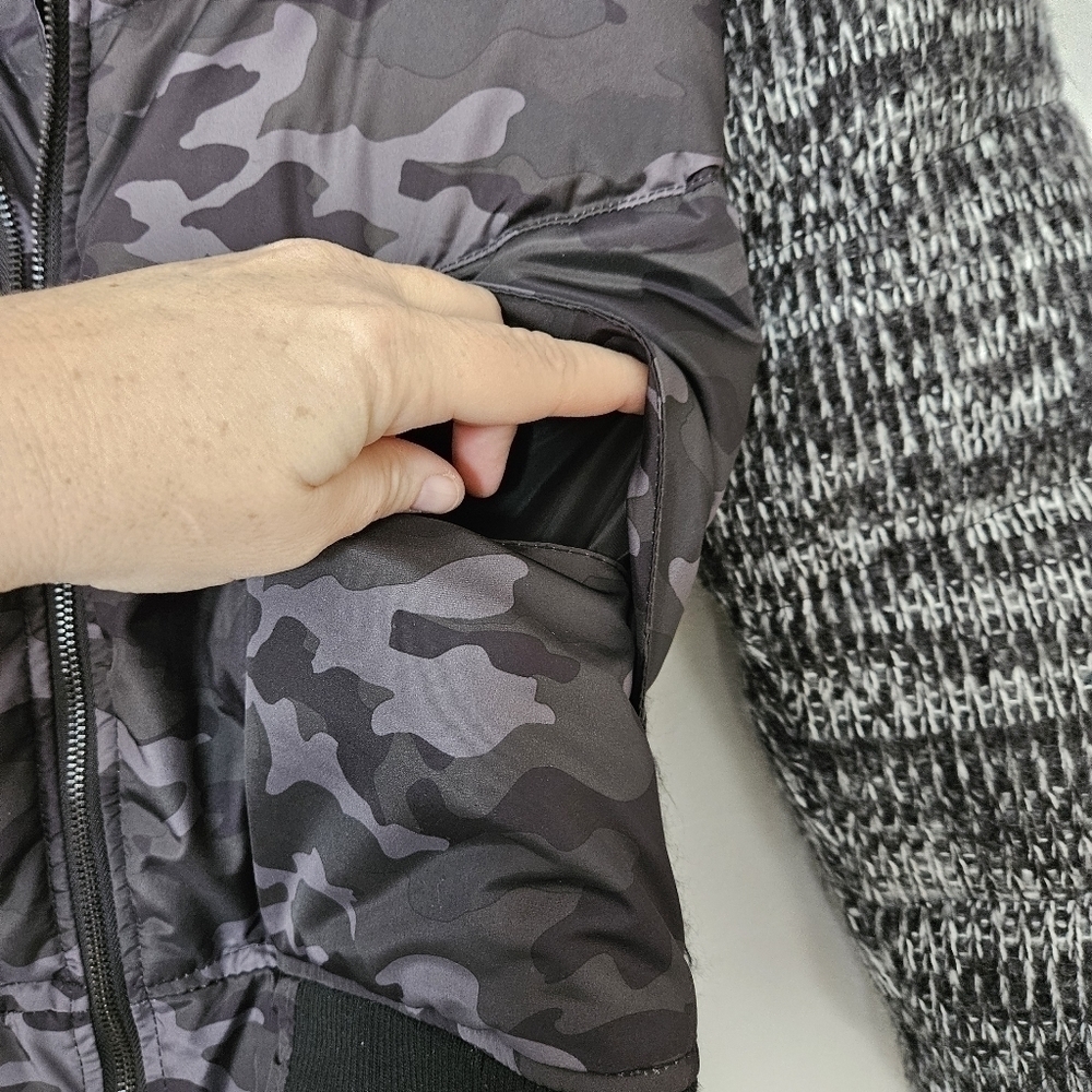 Issey Miyake Tete Homme Black On camo puffer gray sweater jacket size M - Picture 5 of 9